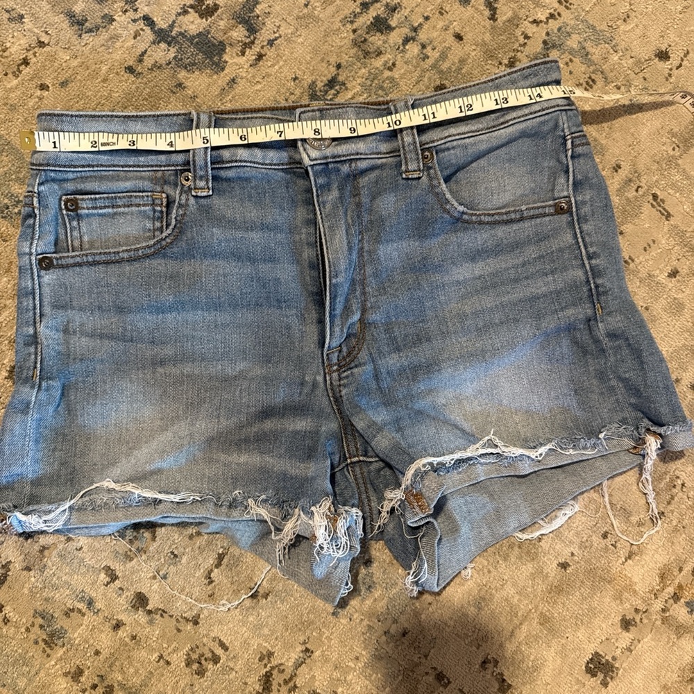 American Eagle Outfitters Distressed Light Blue Denim Cutoff Shorts